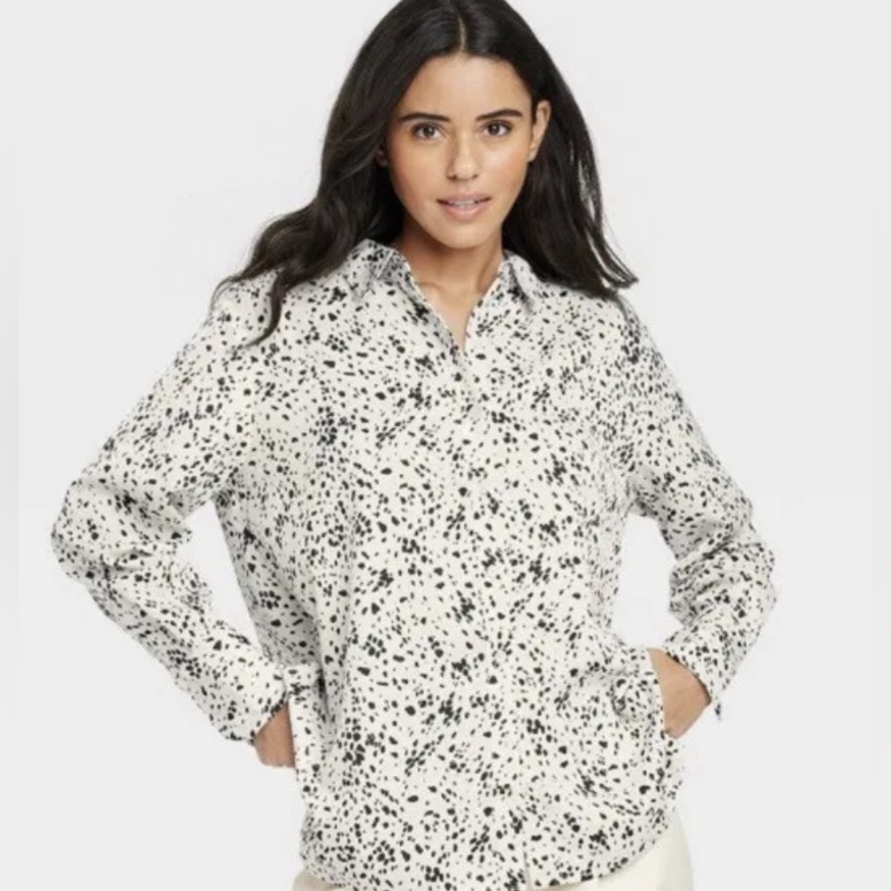 A NEW DAY Dalmatian Print Blouse